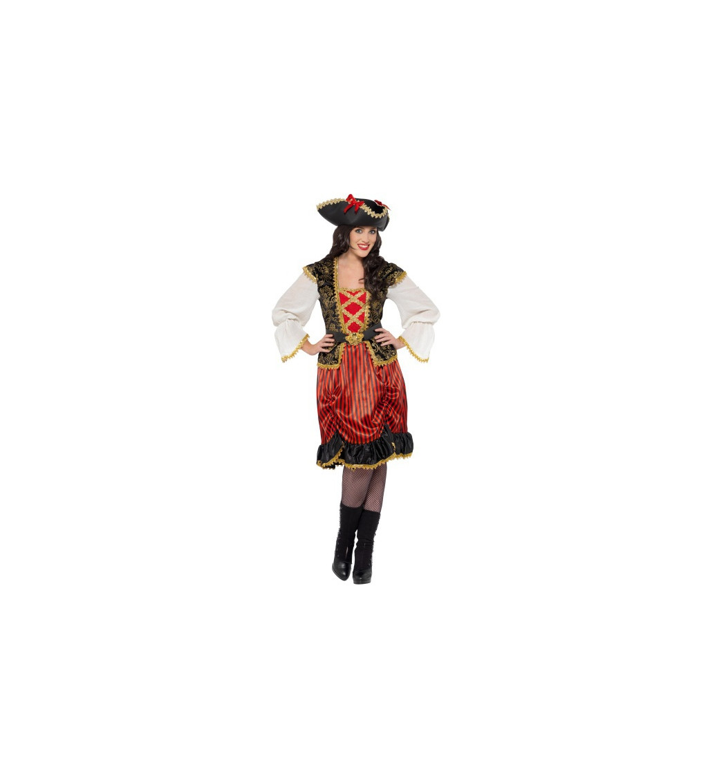 Dámský kostým pirátky - červený