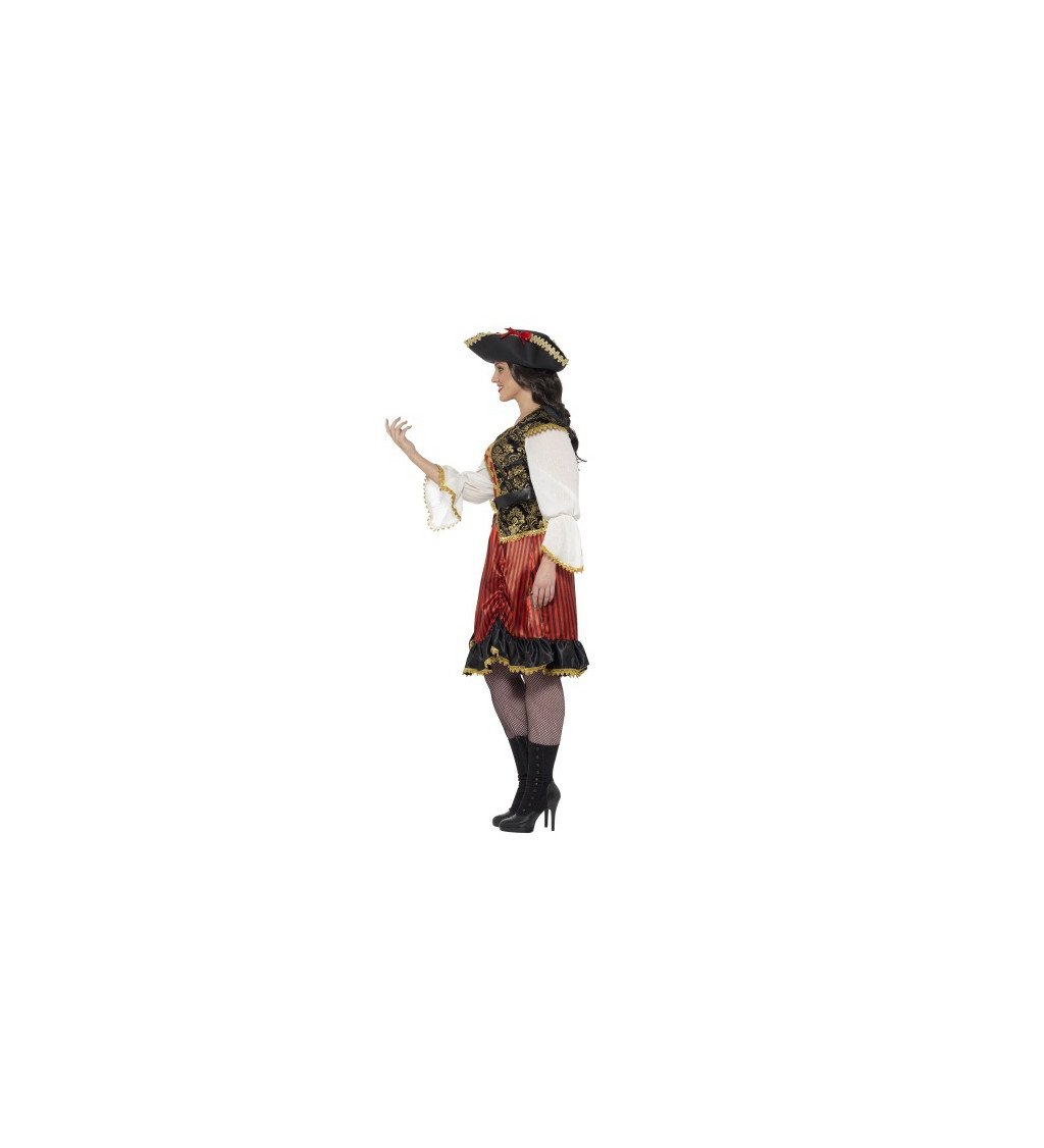 Dámský kostým pirátky - červený