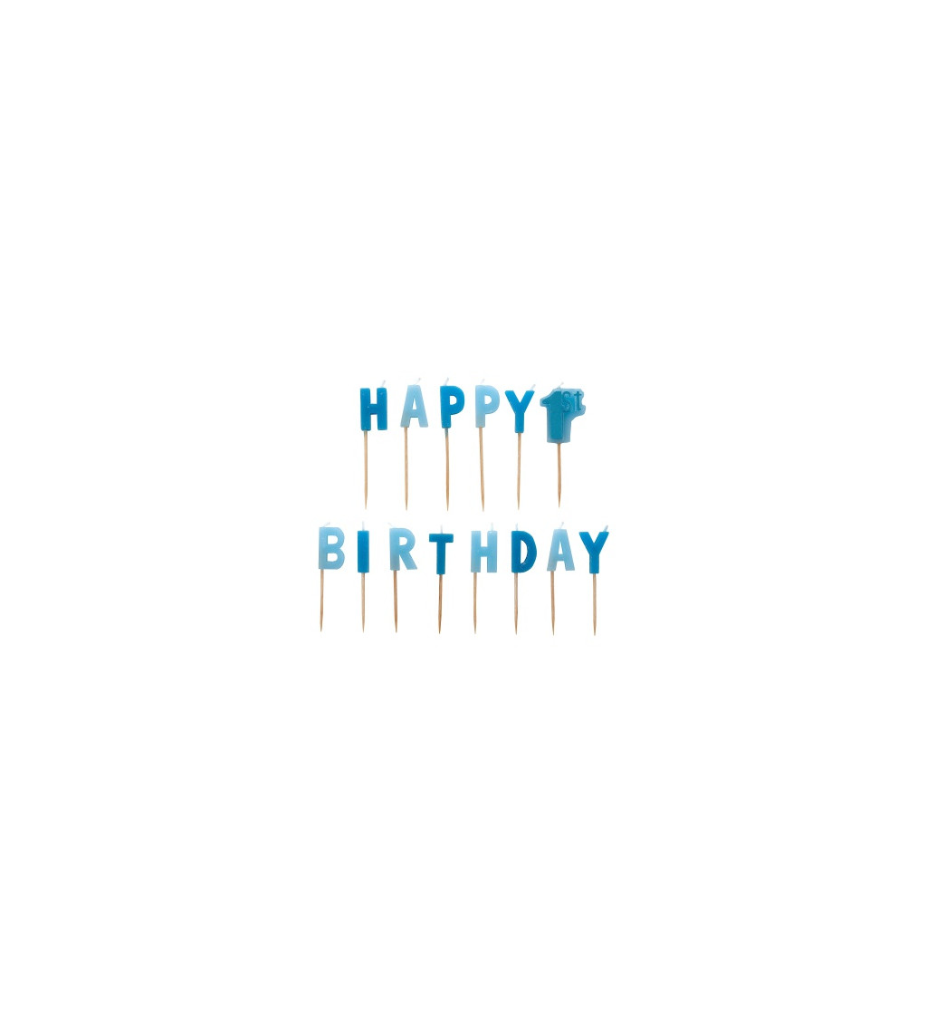 Modré svíčky - Happy birthday