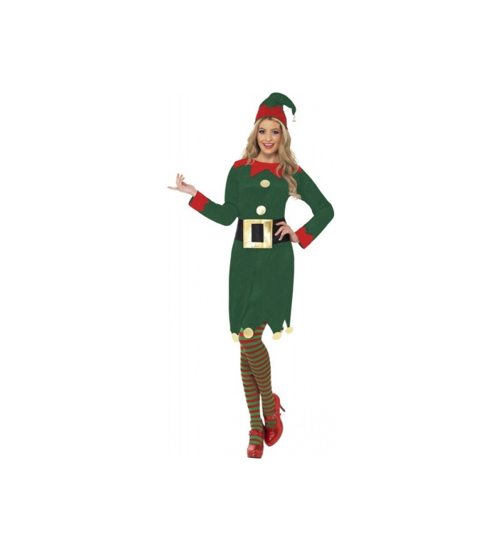 Kostým - Krásná vánoční elfka, deluxe