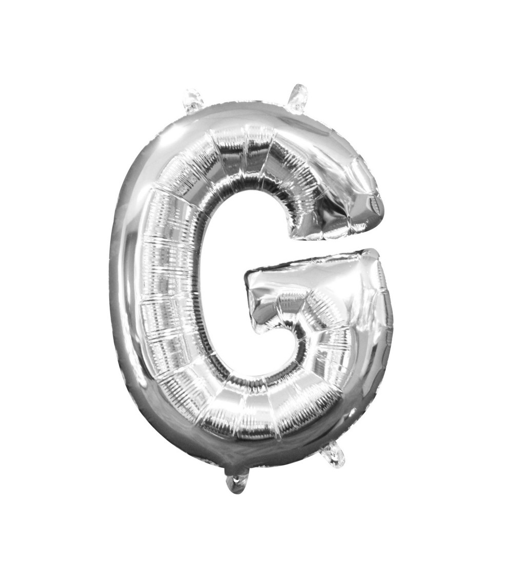 Stříbrný mini balónek s písmenem G