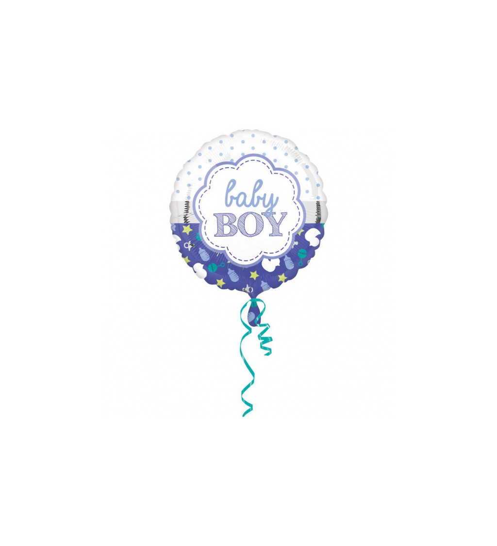 Baby boy balónek s mušličkami