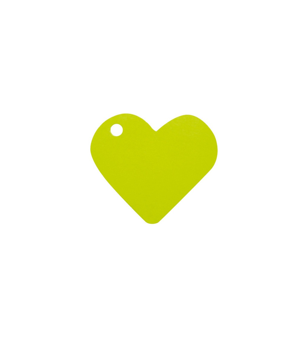 Jmenovka - zelené srdce