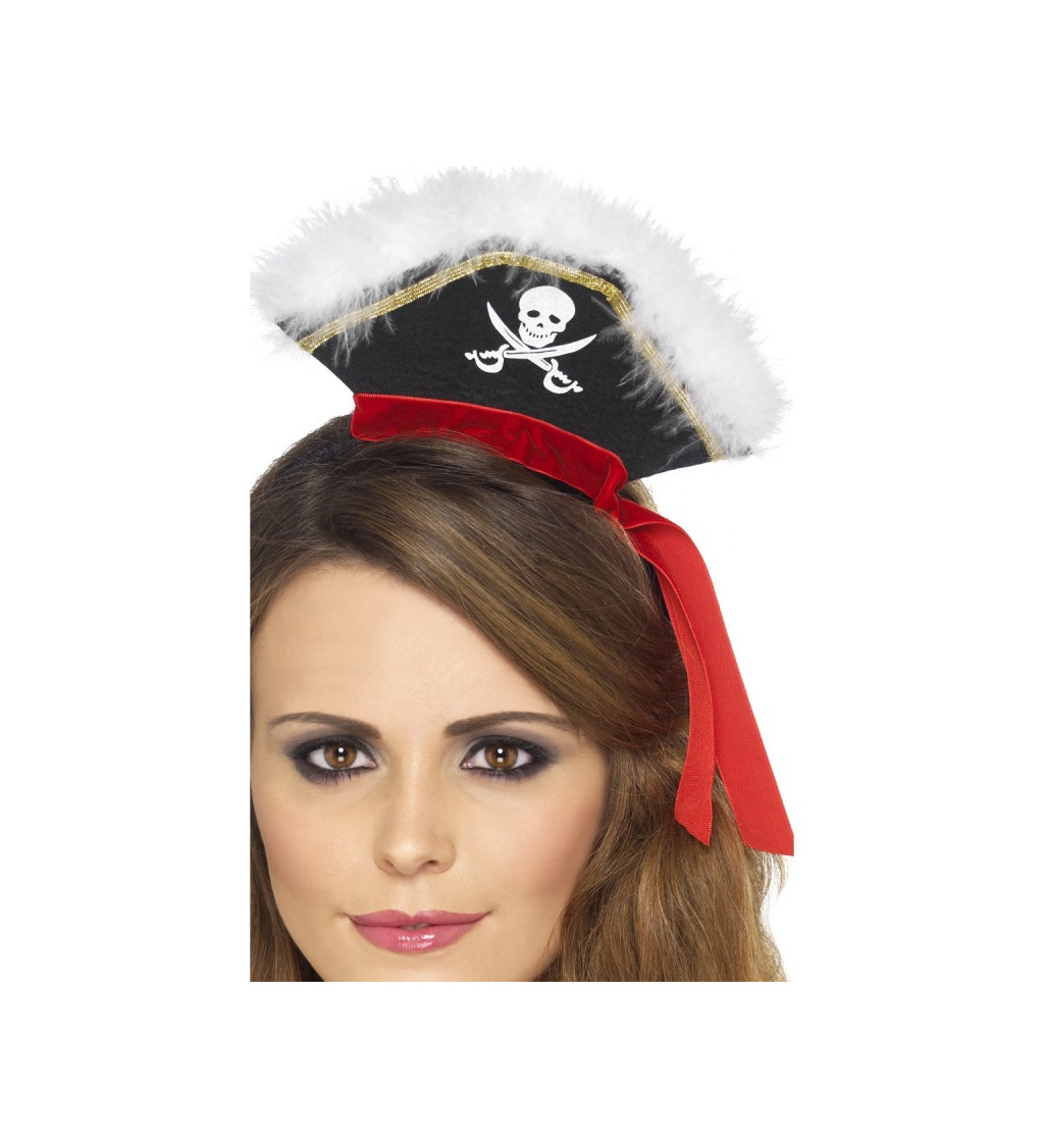 Mini klobouček Pirátka (na čelence)