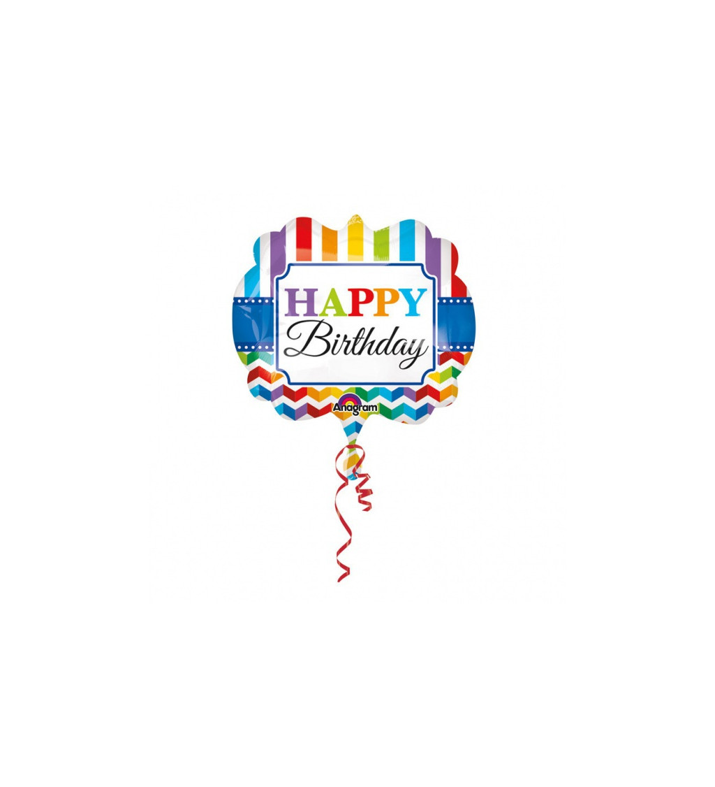 Fóliový narozeninový balónek - barevný