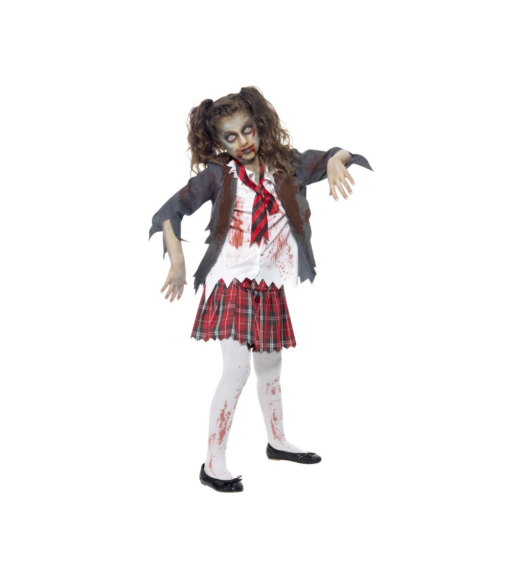 Dětský dívčí kostým - Zombie žákyně