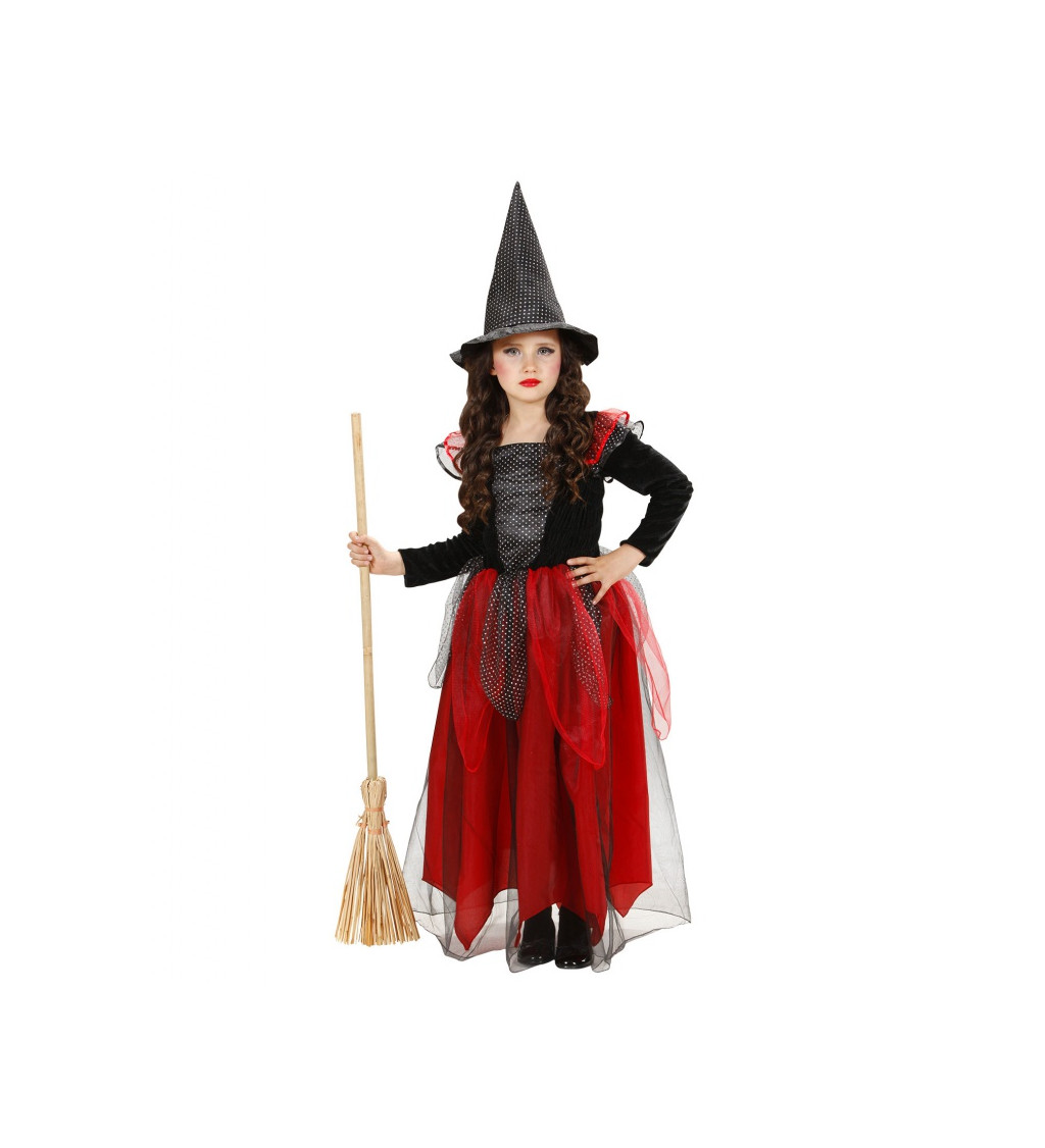 Čarodějnice - dětský kostým (červený)