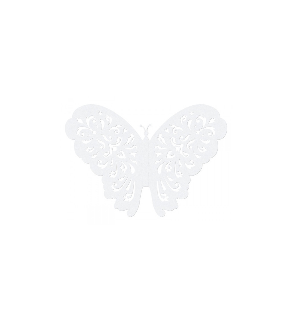 Papíroví dekorační motýlci - bílí