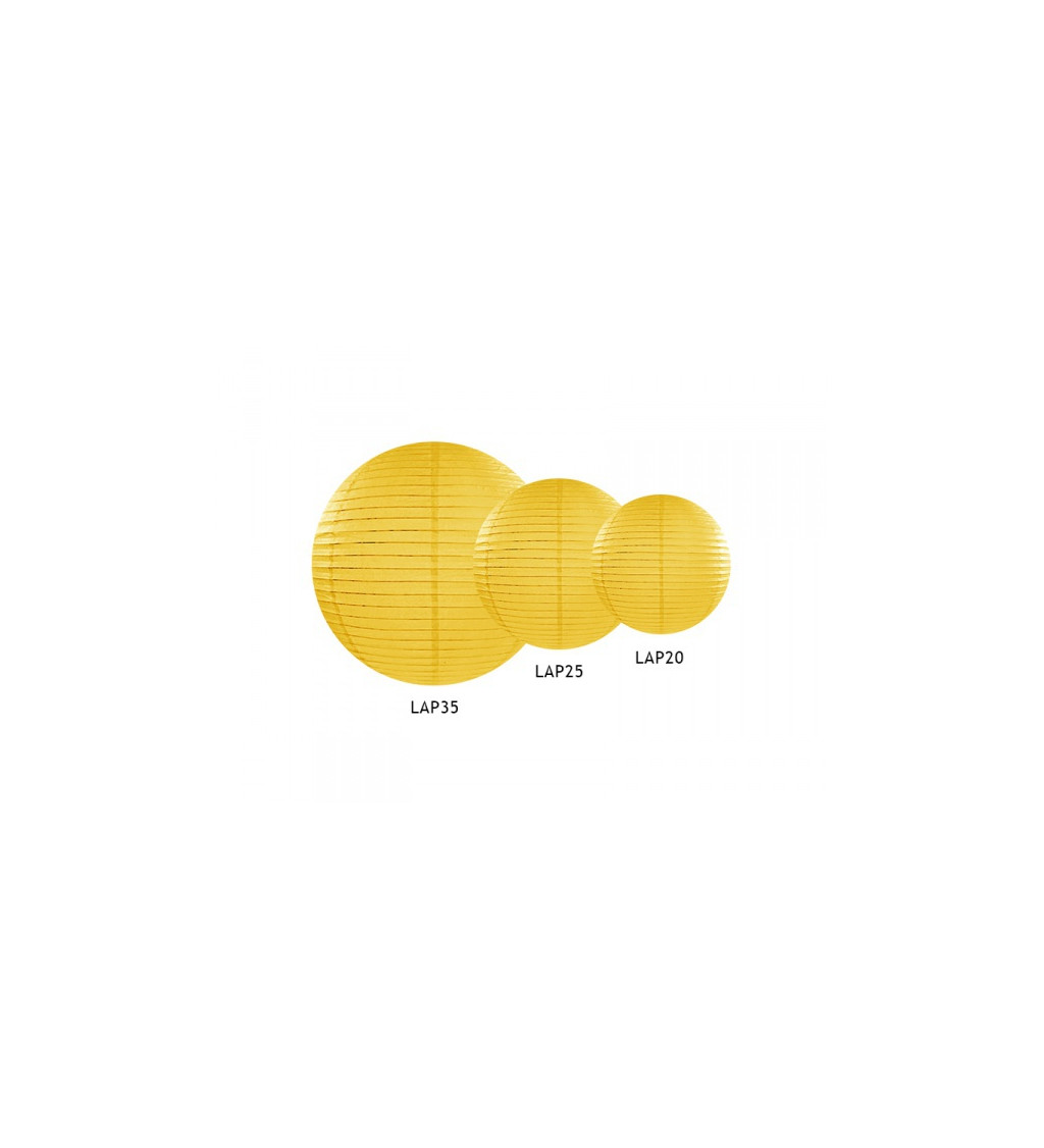 Žlutý lampión - koule 35 cm