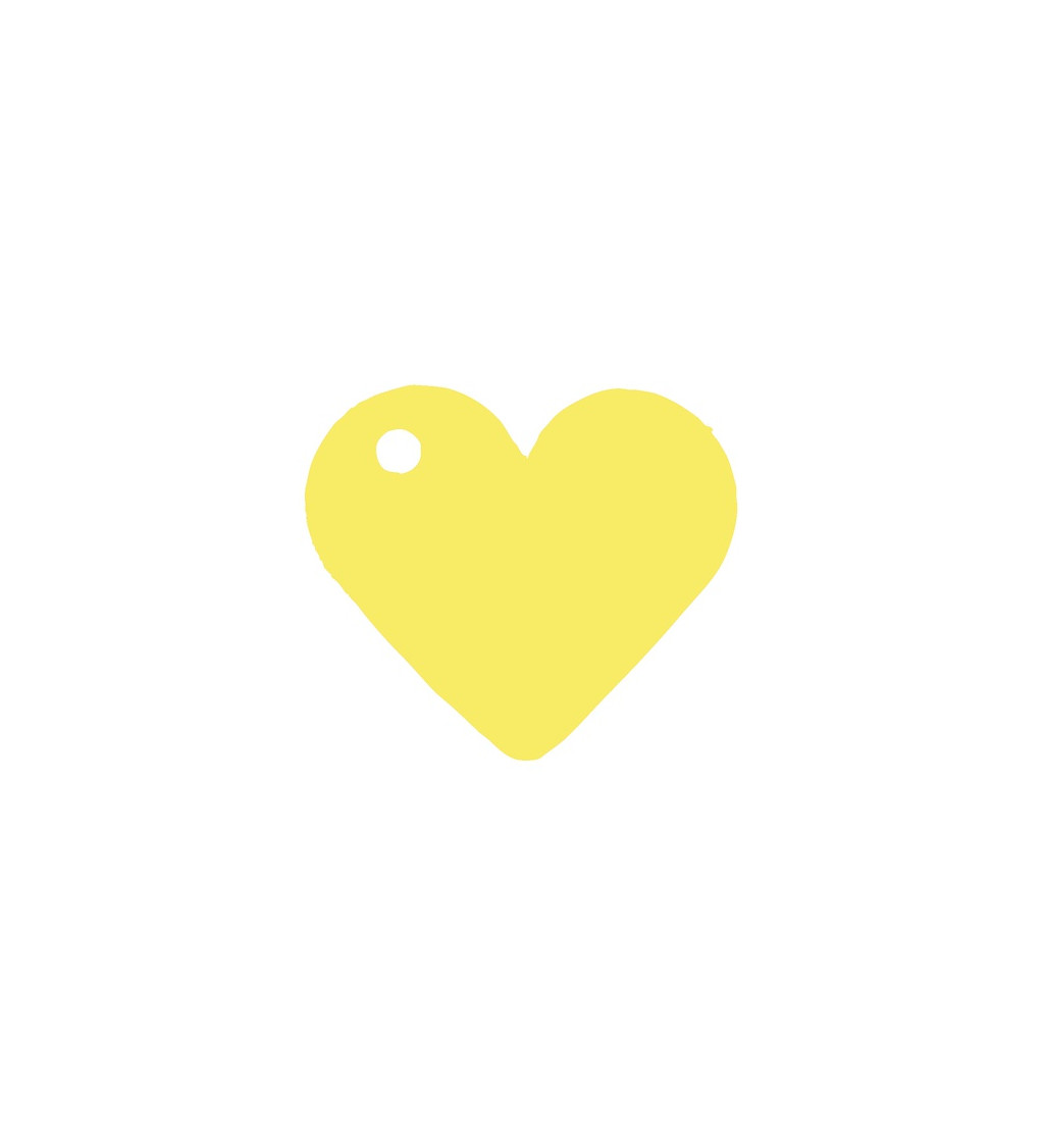 Jmenovka Srdce žluté