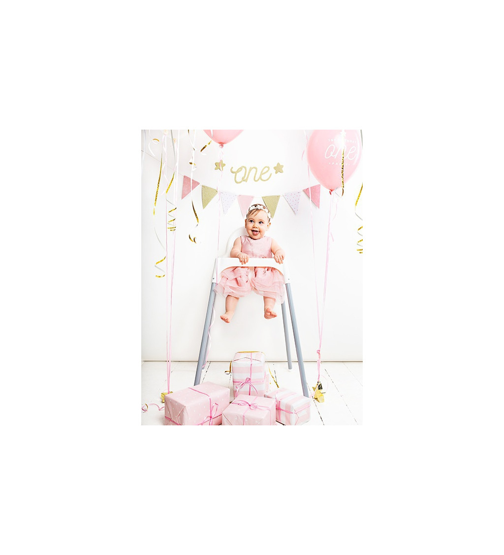 Růžový balónek- 1. narozeniny
