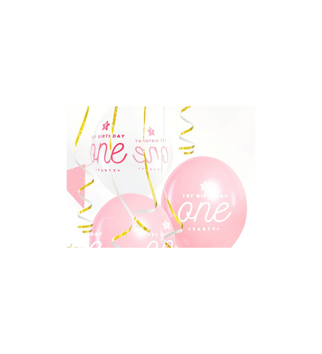 Růžový balónek- 1. narozeniny