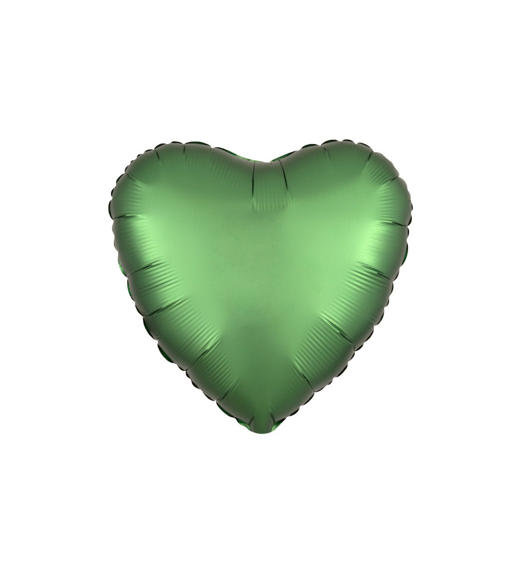 Saténové fóliové srdce - smaragdové
