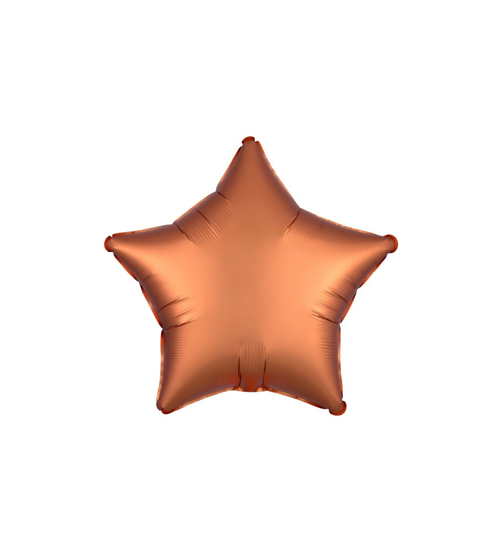 Saténová fóliová hvězda - oranžovožlutá