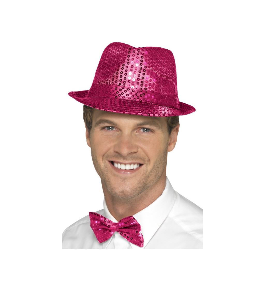 Růžový disco klobouček