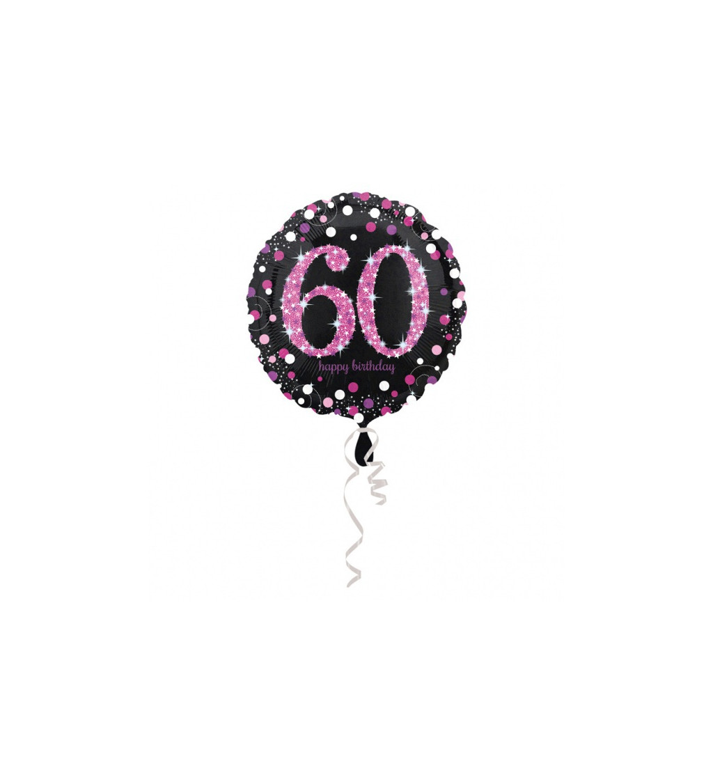 Narozeninový balónek 60 let - Růžový
