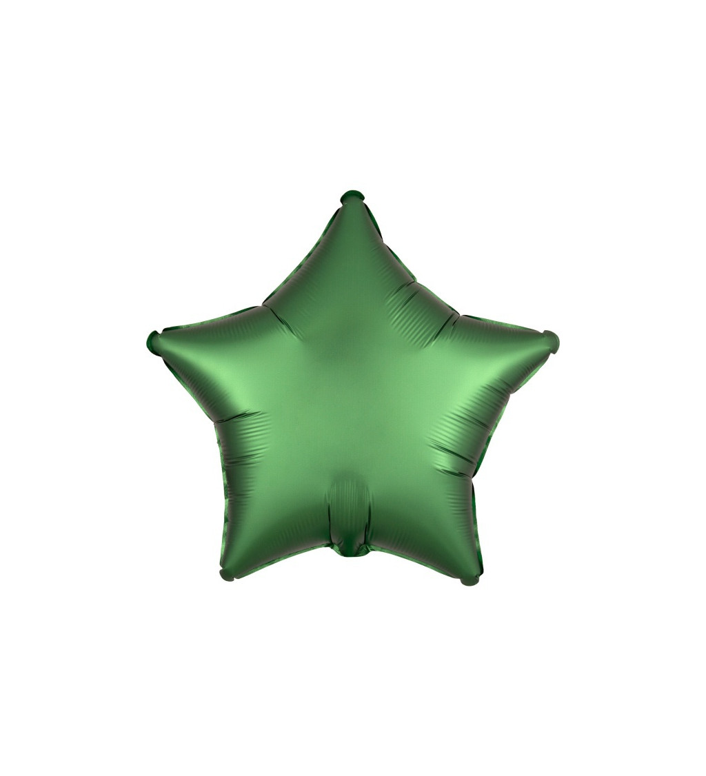 Saténová fóliová hvězda - smaragdová