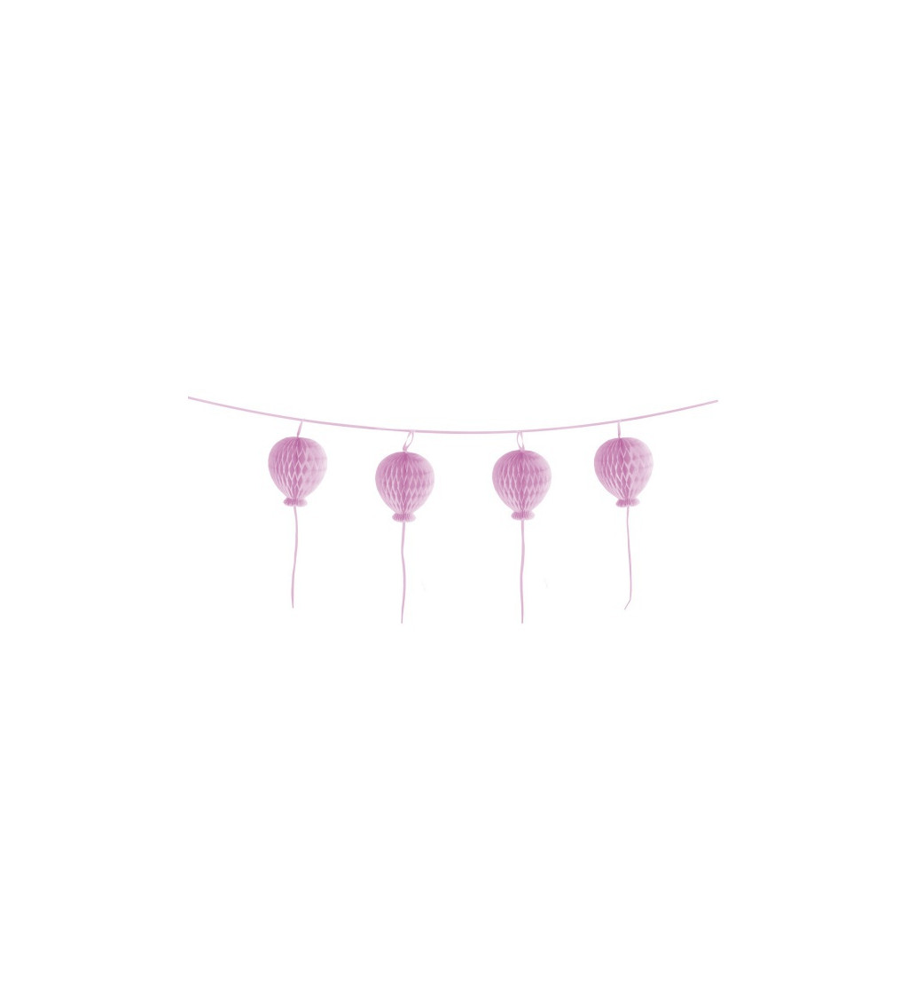Růžová girlanda s balónky