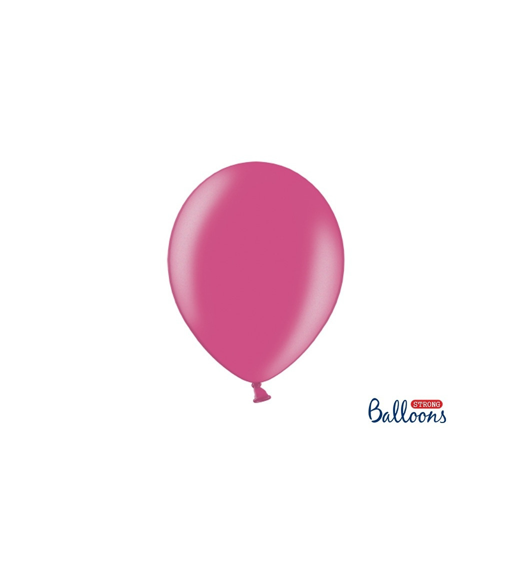Balónek metalický - růžový - 10 ks