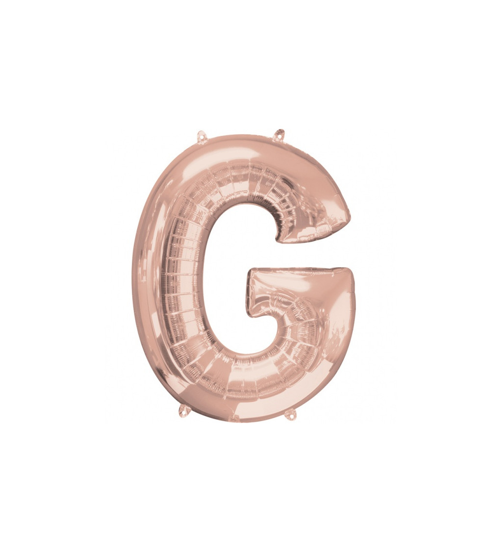 Růžovo-zlatý fóliový balónek G