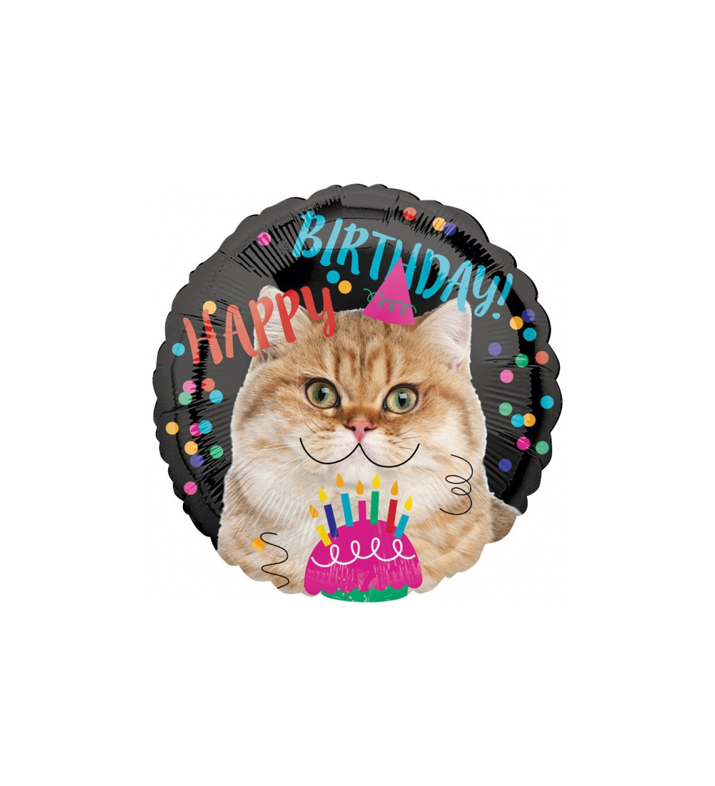 Fóliový narozeninový balónek - kočka
