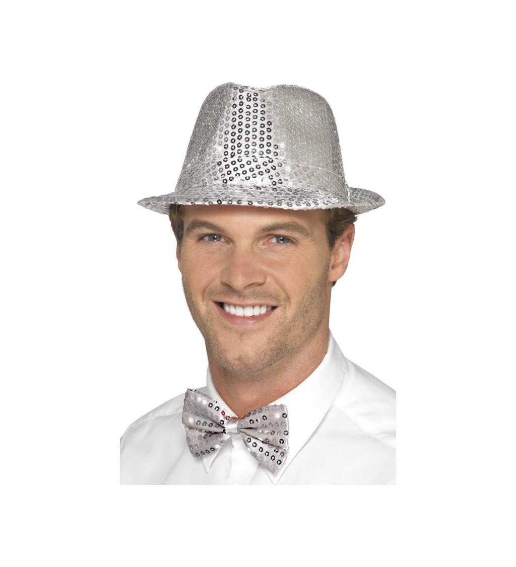 Stříbrný disco klobouček