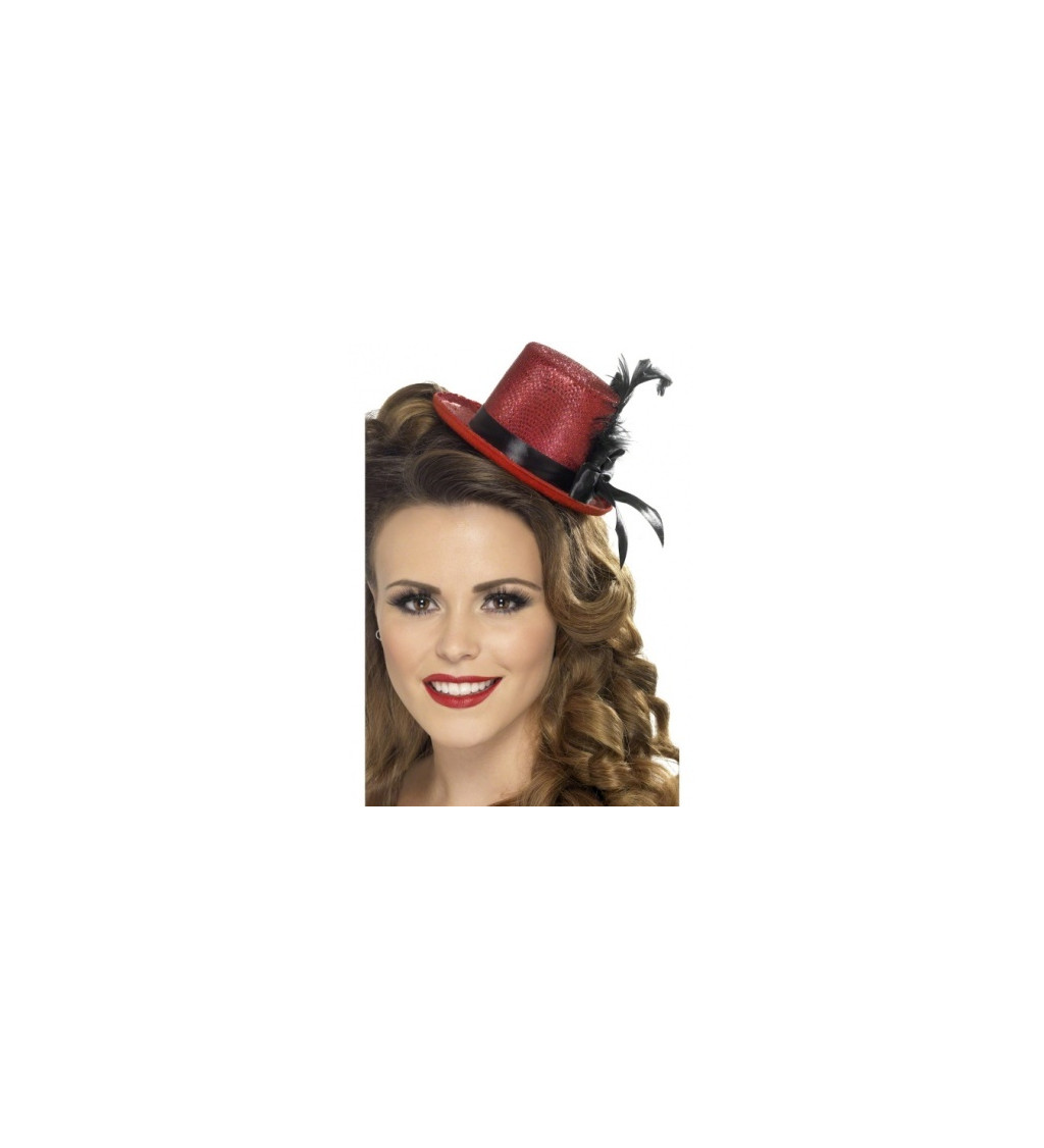 Mini klobouček - barva červená