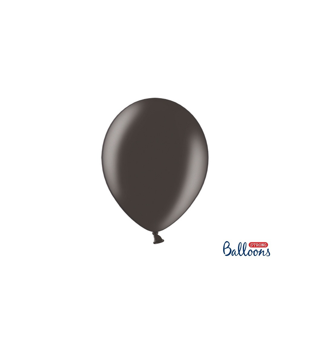 Balónek metalický - černý - 10 ks
