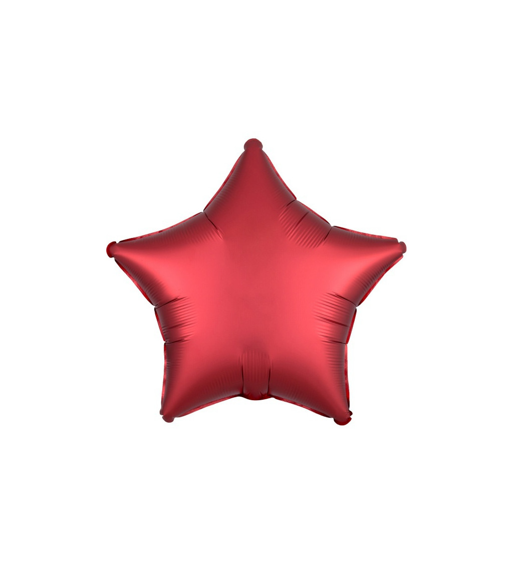 Saténová fóliová hvězda - červená