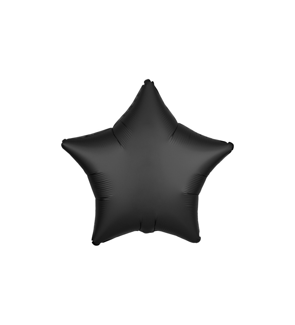 Saténová fóliová hvězda - černá