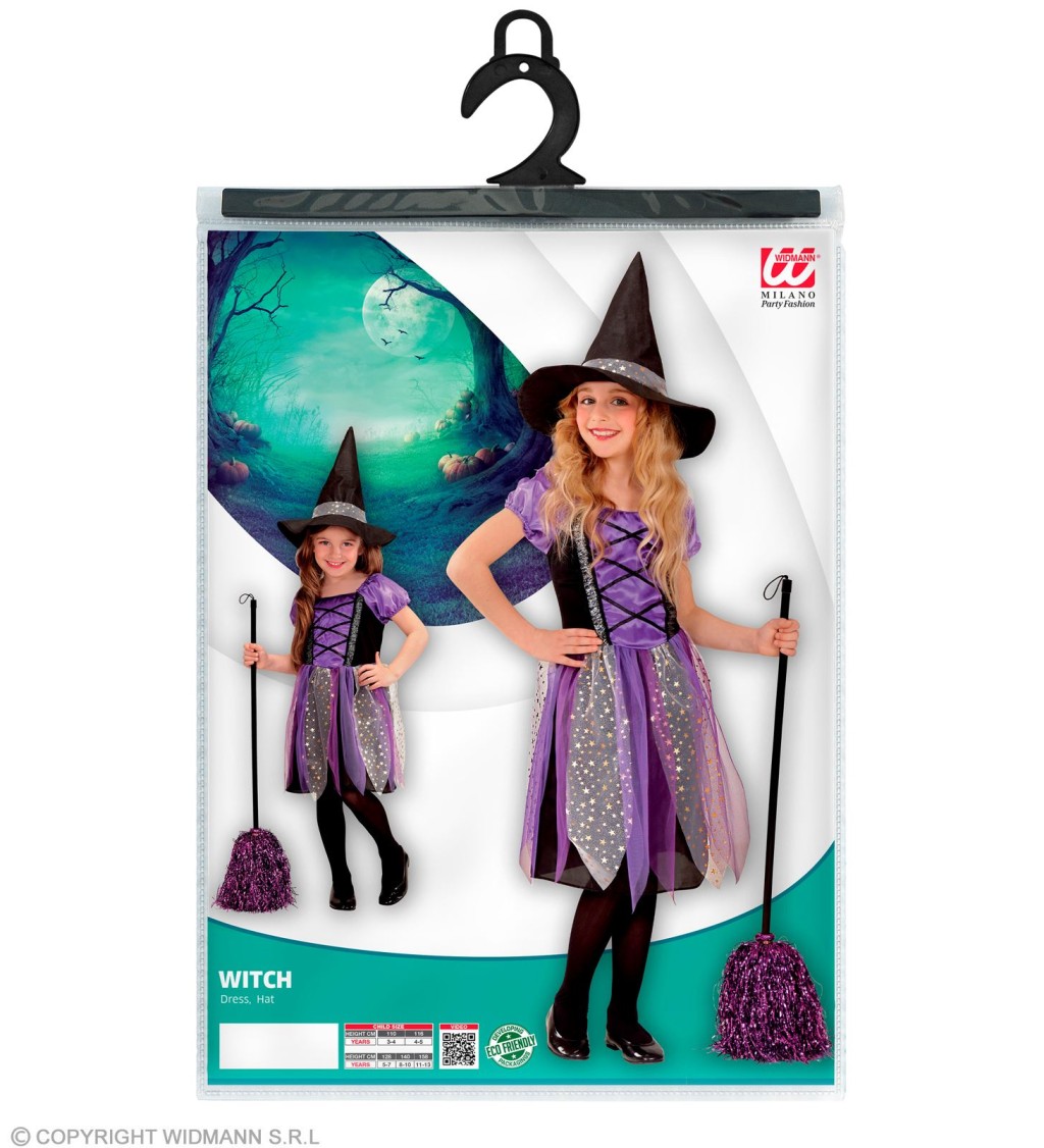 Čarodějnice - dětský kostým (fialový)