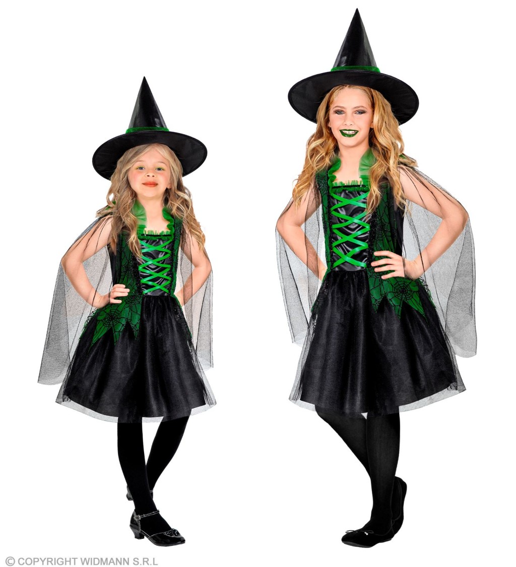 Dětská čarodějka - zelená