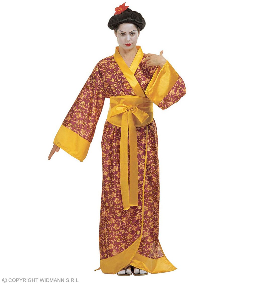 Kostým - Gejša, barevné kimono