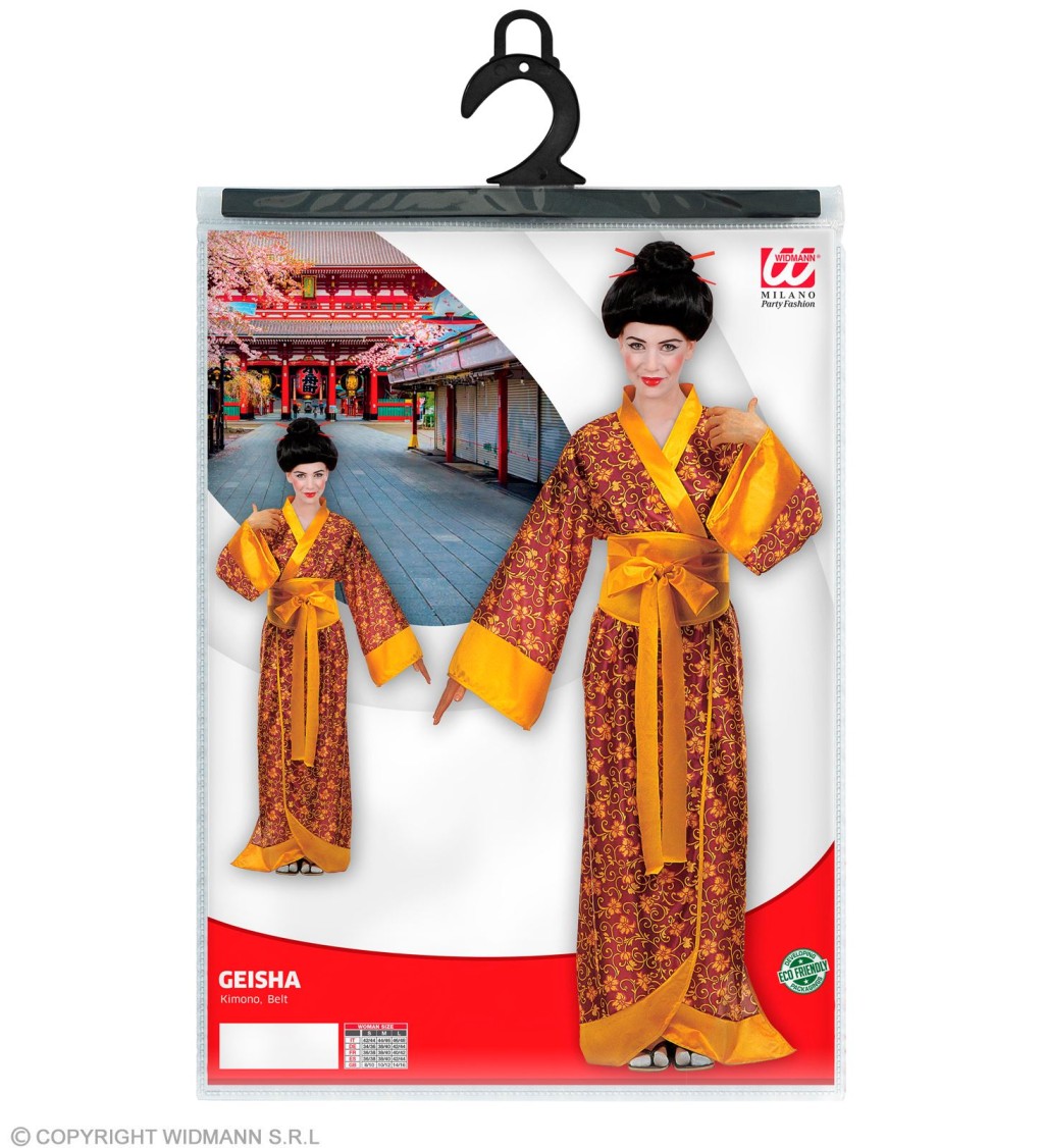 Kostým - Gejša, barevné kimono