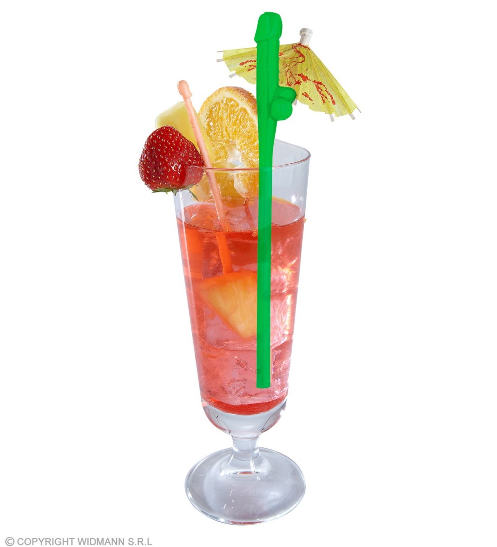 Barevná brčka s penisem