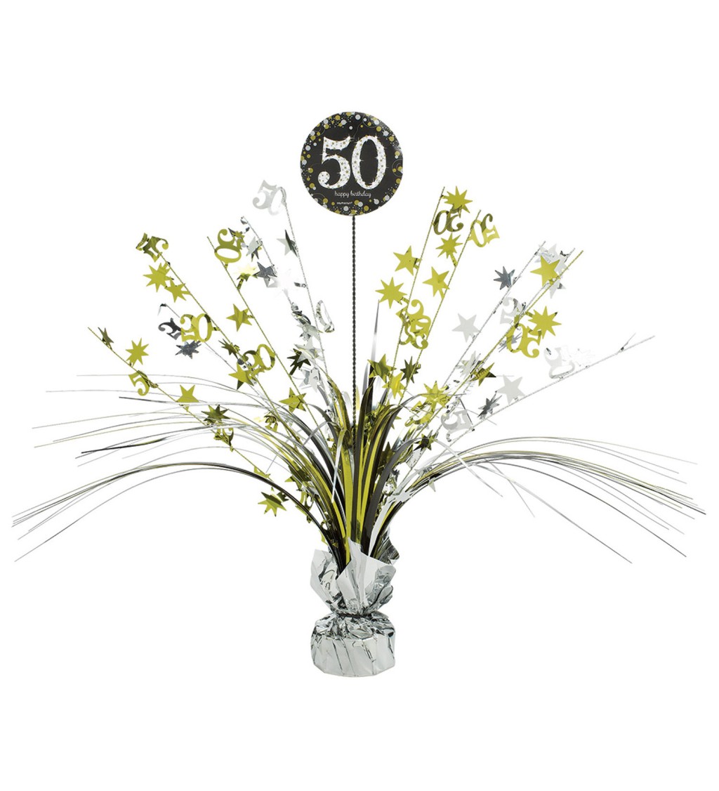 Narozeninová stolní dekorace 50 let - Stříbrná a Zlatá