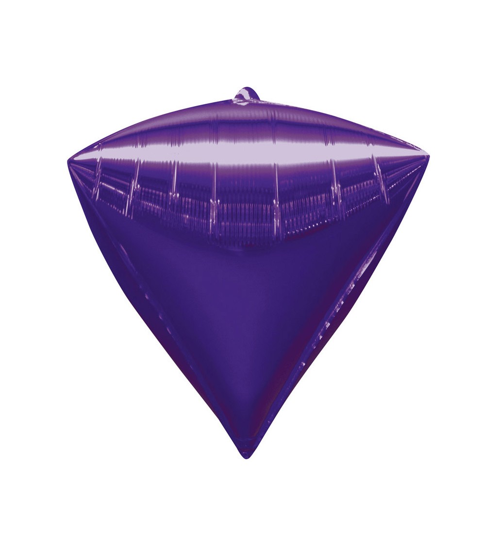 Fóliový balónek ve tvaru diamantu - fialový