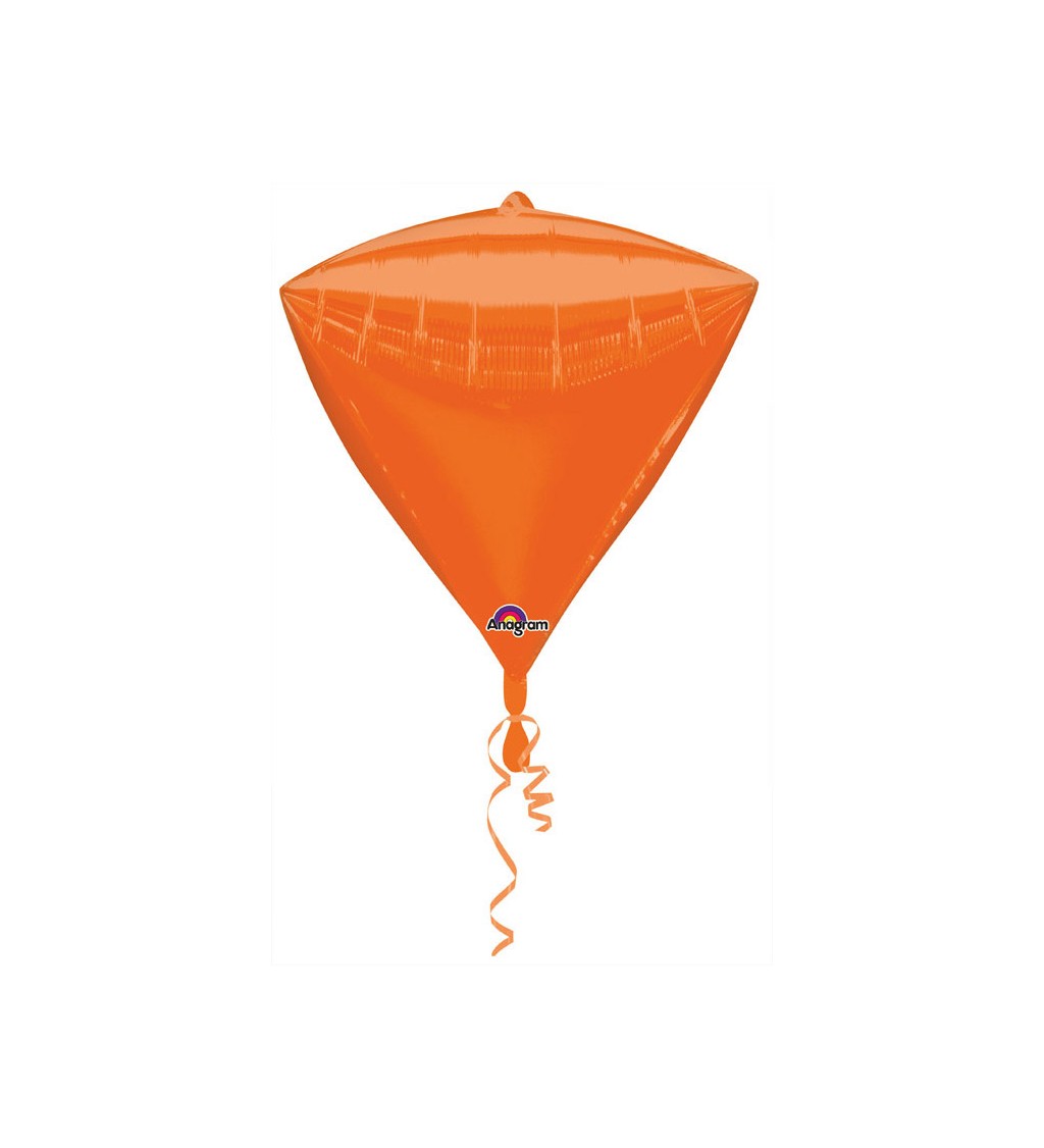 Fóliový balónek ve tvaru diamantu - oranžový