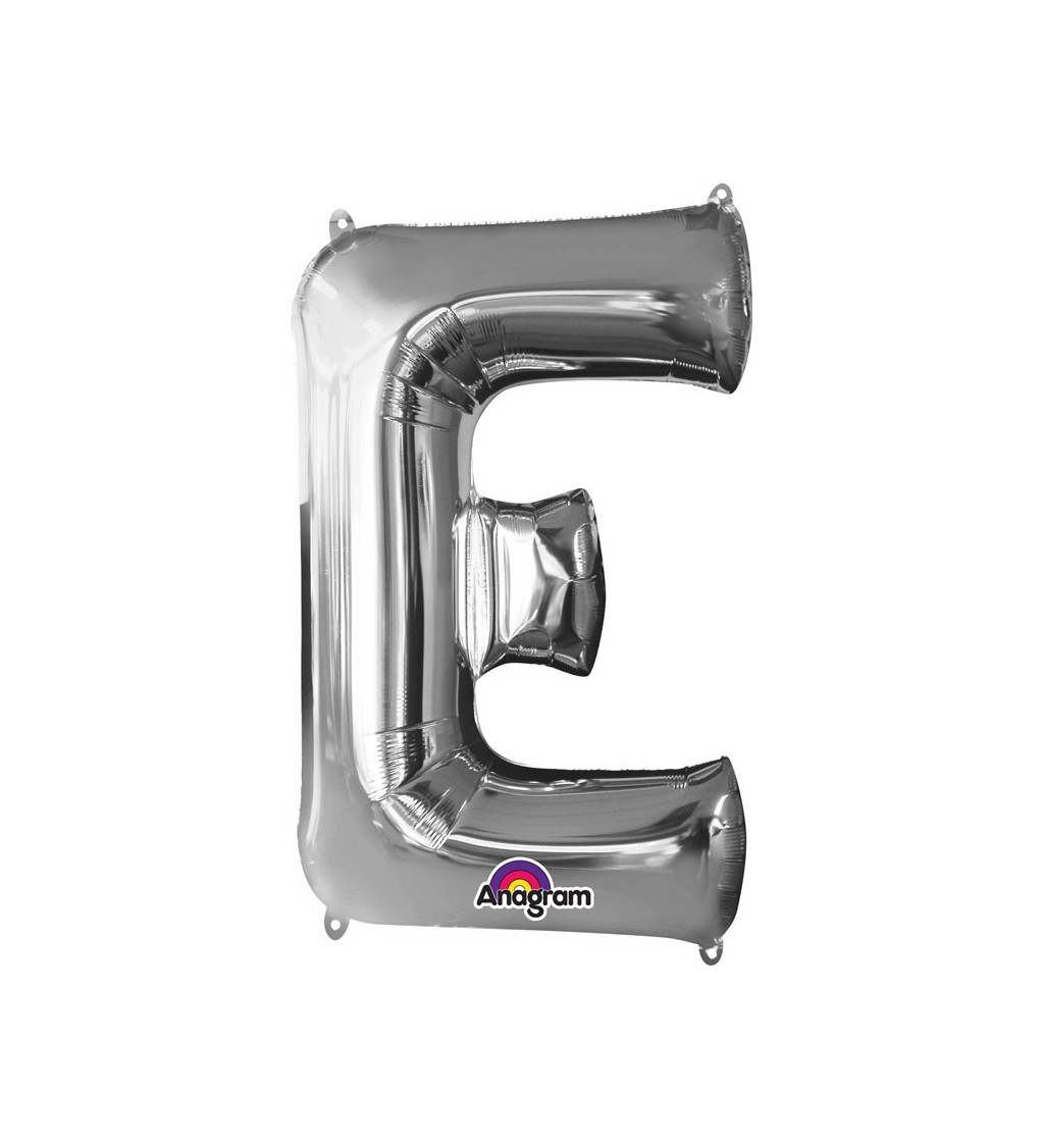Balónek písmeno E - Stříbrné