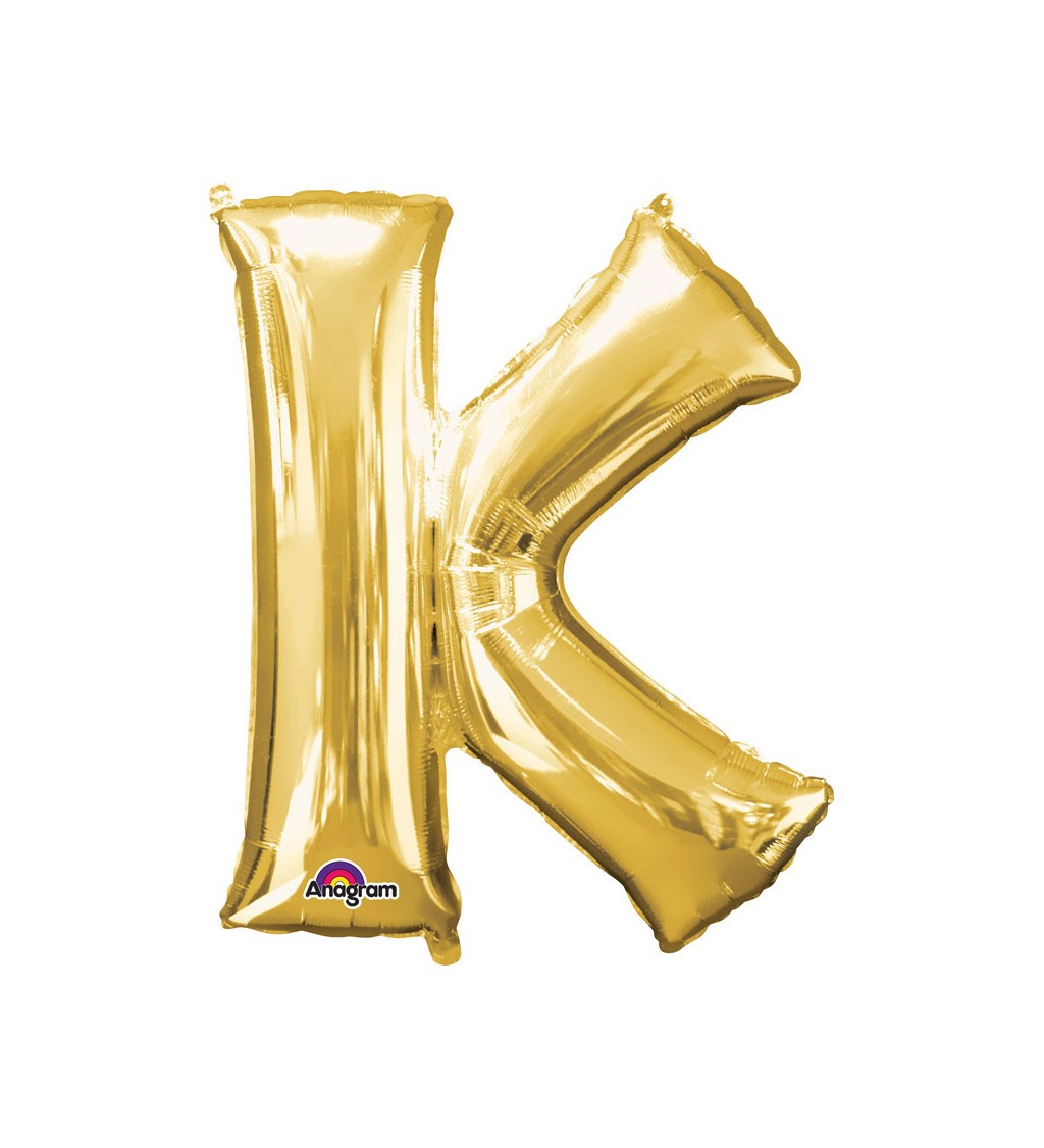 Balónek písmeno K - Zlaté