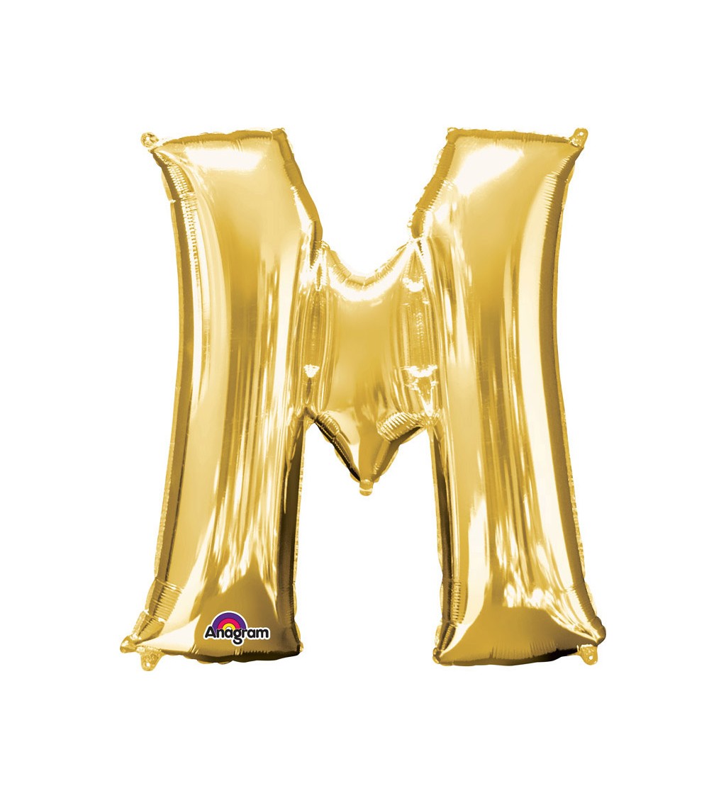 Balónek písmeno M - Zlaté