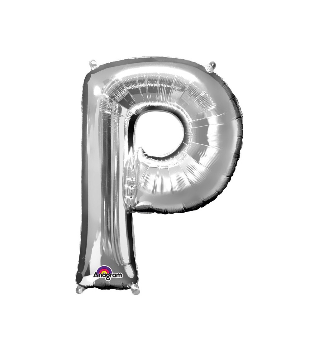 Balónek písmeno P - Stříbrné