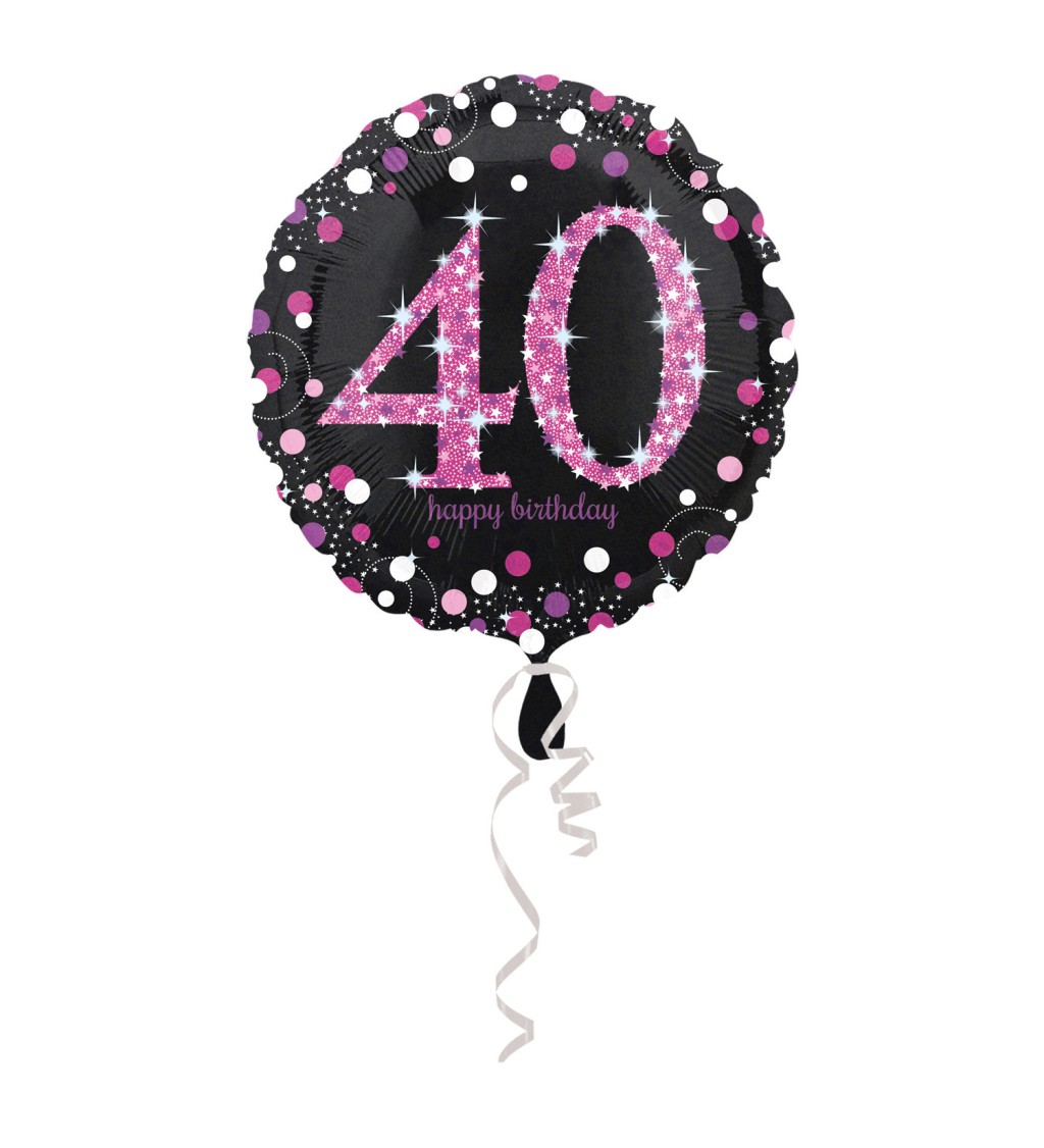 Narozeninový balónek 40 let - Růžový