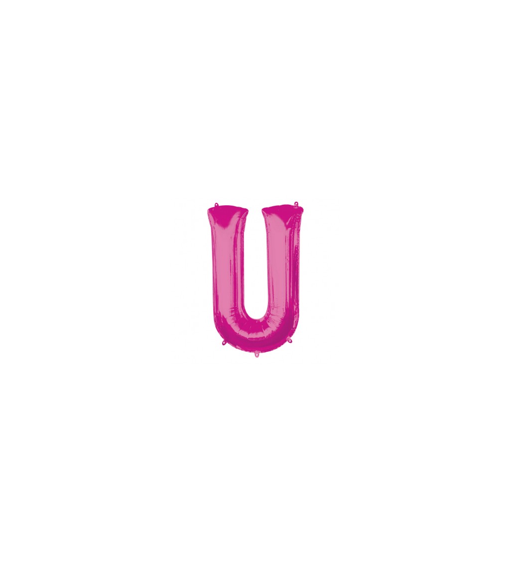 Balónek písmeno U - Růžové