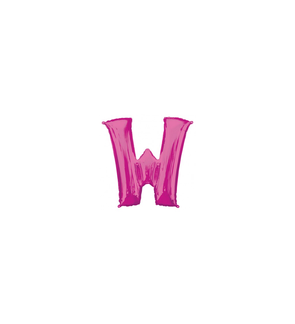 Balónek písmeno W - Růžové