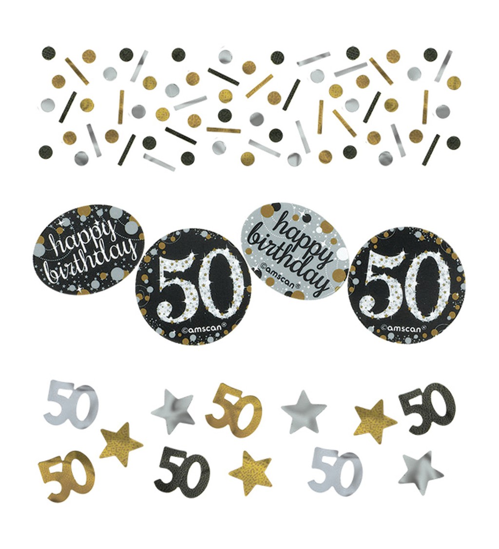 Narozeninové konfety 50 let Stříbrné a Zlaté