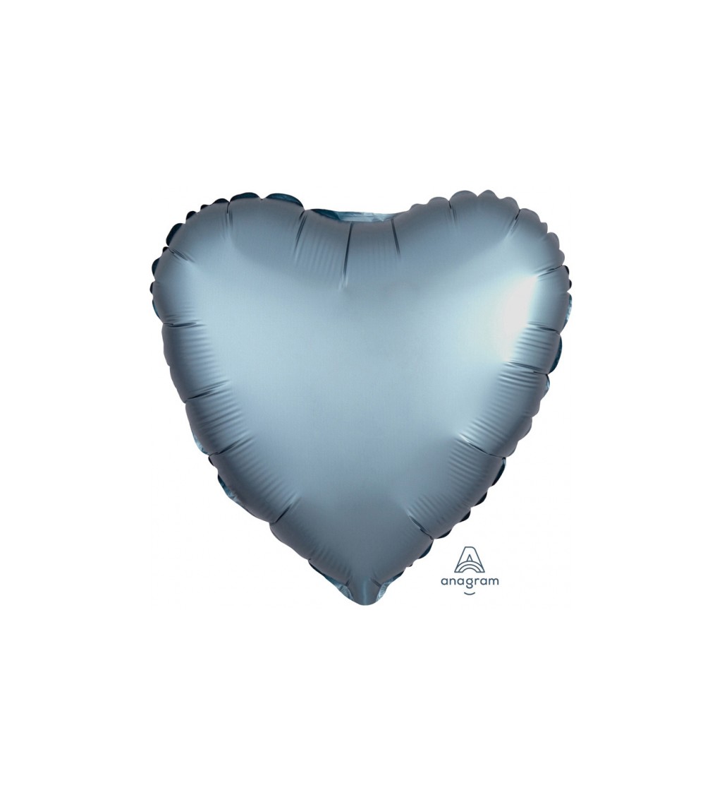 Fóliový balónek - šedomodré srdce