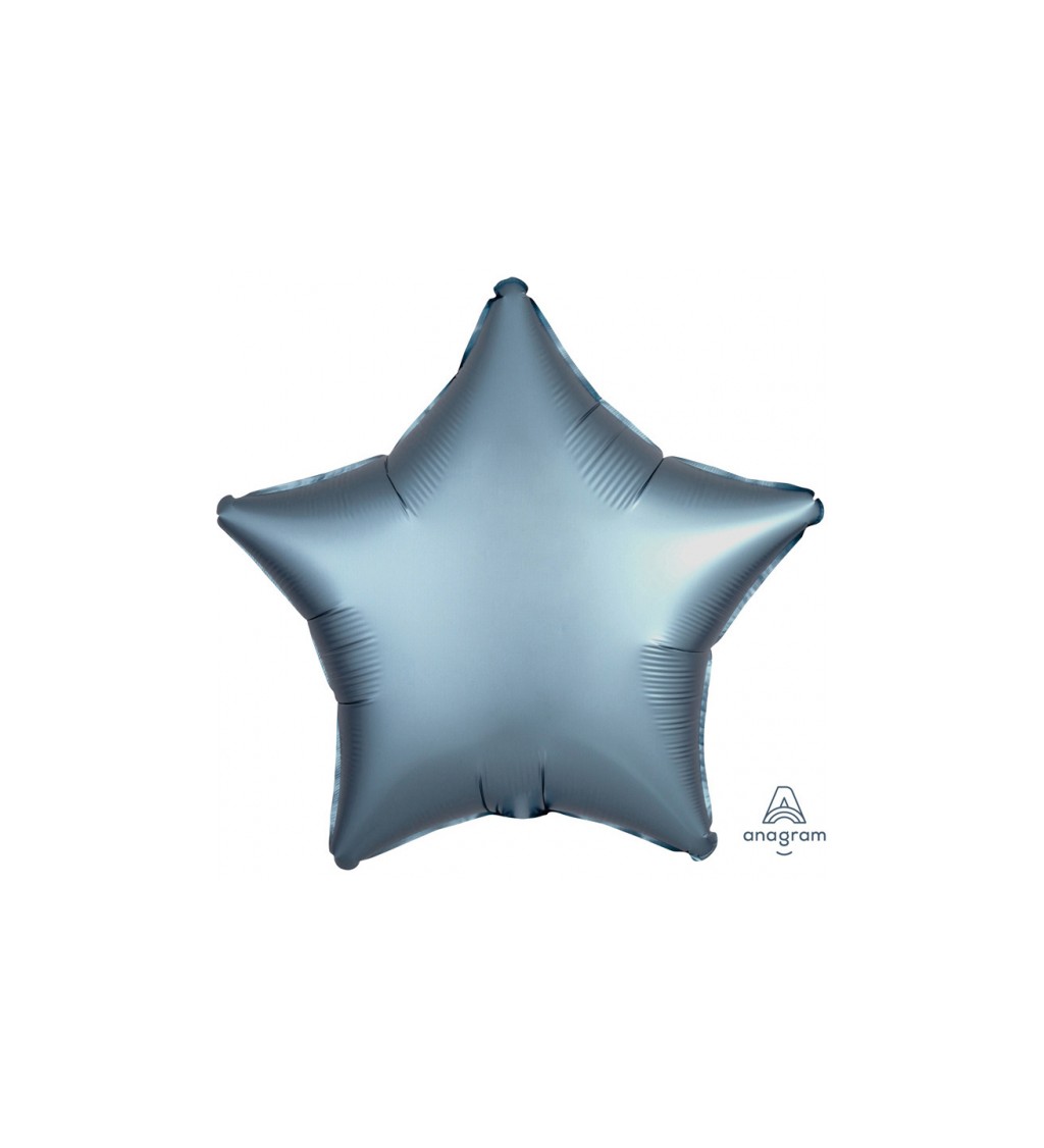 Fóliový balónek - šedomodrá hvězda