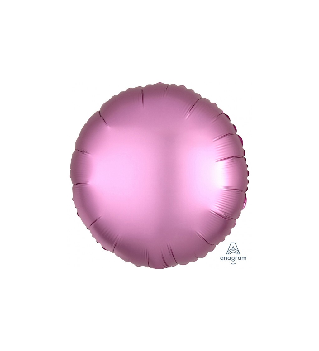 Růžový fóliový balónek - kulatý