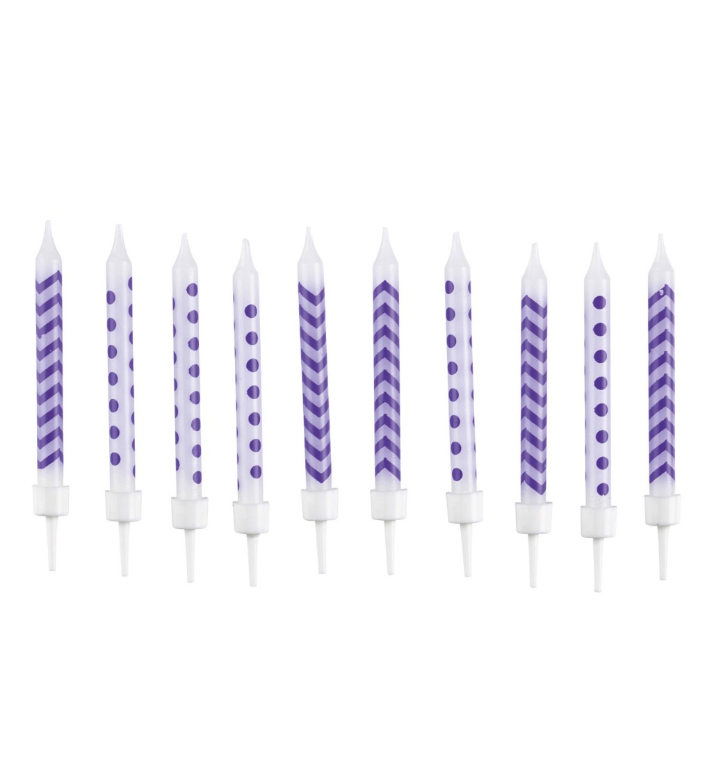 Svíčky - Vzory fialové
